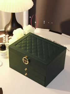 NEST Jewelry Box With Lock Luxury Storage Fashion Velvet Necklace Bracelet Ring Showcase Stackable Storage Organizer