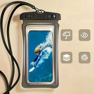 PVC Transparent Waterproof Phone Pouch Luminous Touchscreen Dry Bag with Seal Lock for Swimming Diving Hot Spring Rafting