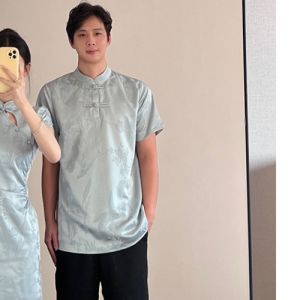Design Modified Couples Outfit Cheongsam Dress Shirt