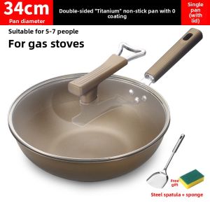 CMGF | Non-Stick Titanium Crystal Inner Pot Stainless Steel Wok for Gas Stove