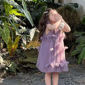 Elegant Princess Style Purple Tulle Dress