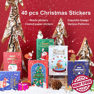 40 pcs Washi Christmas Stickers Scrapbooking DIY Art & Craft Gift For Kids Decoration Stiker Kanak-Kanak 圣诞贴纸
