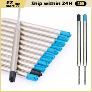 【Fast Shipping】 5/10Pcs Black Blue Metal Pen Refill Cross Pen Parker Pen Roller Pen Compatible Ballpoint Ink Refills Replaceable Student