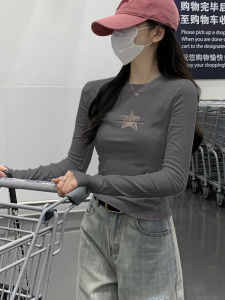 Womens Fleece Lined Long Sleeve Stand Collar Thermal Shirt Slim Fit Outerwear Korean Style Commute Fashion High Waist Print