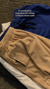 Men’s Corduroy Shorts with 2 side pockets freesize random colors