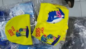 ผูกเชือกแต่งห่างลายสัตว์สุดน่ารัก กางเกงว่ายน้ำเด็ก พร้อมหมวก ราคาพิเศษ