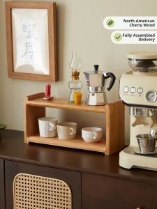 Multipurpose Wooden Cup Display and Storage Shelf