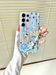 Transparent Shockproof Cute KT Cat Sparkling Powder S25Ultra Edge Protective Case for Samsung Galaxy S24Plus S23Note20U Lightweight Luxury Soft Shell