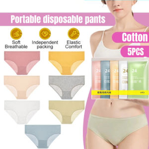 5PCS Disposable Panties Pure Cotton Sterile Travel Business Trip Shorts Women Underwear
