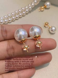 GOOYNN | Fine 999 Sterling Silver Australian White Pearl Stud Earrings
