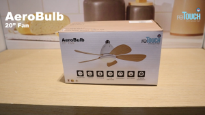 reTouch AeroBulb 20“ Fan E27 Holder Ceiling Fan Remote Control 3 Colour Light Bulb Fan DC Motor