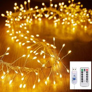 1.5/3/6M USB Power LED Firecracker String Light Remote Control Garland Fairy Light for Wedding Party Garden Christmas Decoration
