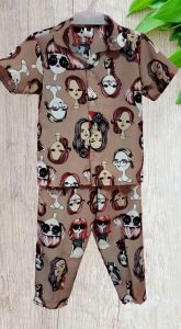 piyama anak perempuan baju tidur anak karakter Girl wajah bahan wolfis