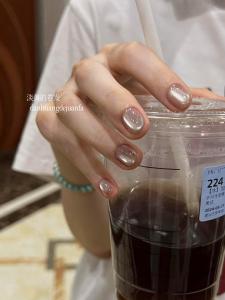 Nail Art Dán Tay Thủ Công Chất Lượng Cao Khối Khí Pha Lê Màu Đơn Giản Lông Mèo Nhỏ Thời Trang Thu Đông Cao Cấp