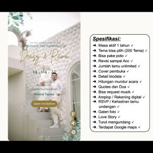 Undangan Digital Website Pernikahan & Khitanan Premium Tema Green floral