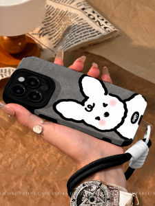 Cartoon Rabbit Silicone Phone Case Full Cover Lens Protection for Apple 16ProAMX Flip Flop Leather Womens Style Fall Winter New Model