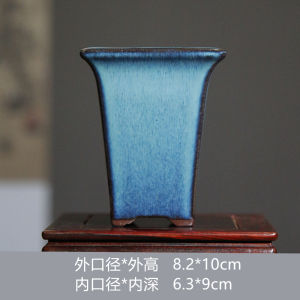 Purple Sand Flower Pot Ceramic Stoneware Bonsai Pot Rectangular Six Square Succulent Flower Pot Antique Handmade Miniature Calamus Pot