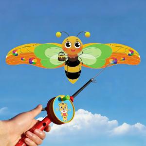 Mini Fishing Rod Kite for Kids Vivid Butterfly Swallow Parrot Easy to Fly Goldfish Kites for Toddler Outdoor Beach Park Beginner