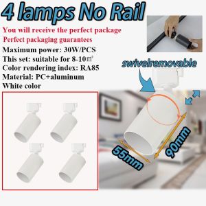 GU10 Track Lamp LED Rails Spot Light Track lighting Set Replaceable Spotlight Ceiling Lamp Fixture For Living Room Clothing Shop