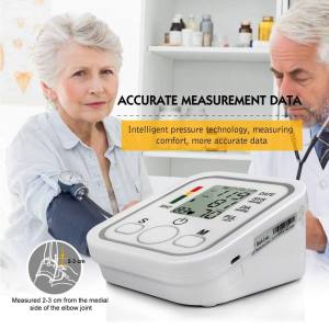 Medical grade electronic blood pressure monitor bp blood pressure machine Free rechargeable battery BP Cuff Arm Blood Pressure meter machine blood pressure monitor original Heart Beat Monitor Instrument Home Machine 血压测量器 量血压仪器