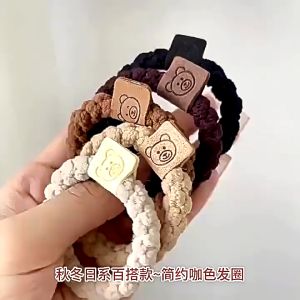 ยางรัดผม แบบหนา ยืดหยุ่นสูง ทนทาน เรียบง่าย แฟชั่นฤดูใบไม้ร่วง และฤดูหนาว สําหรับผู้หญิง