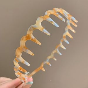 0 Pressure Feeling ~ Acetic Acid Big Wave Headband Female with Teeth Not-Too-Tight Broken Hair Organize Fantastic High Skull Top Hairpin for Hair Washing