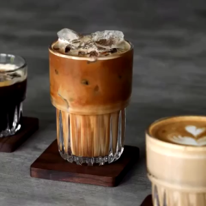 Bộ 6 Ly Thuỷ Tinh Khía Sọc Trung SKHF320 / Cốc Thuỷ Tinh Trà Đá Ngấn Sọc Coffee & Tea Tumbler Glass 320ML