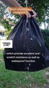 T2P Drawstring Helmet Bag Waterproof Sports Bags Black Bag Backpack for Sports School Gym Travel