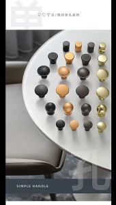 Handle Tarikan Laci Hitam Black Gold Emas Knob Pegangan Tarikan Pintu Gagang Laci Bulat Knob Knop Gagang Lemari Laci Handle Gold