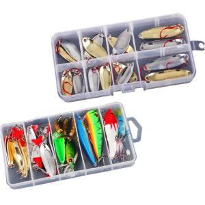 TRY&V | CWJETZ Lure Kit Minnow Frog VIB Fat Pencil Wave Glitter T Tail Soft Bait Fishing Gear Set For Ocean River Lake Stream Fishing