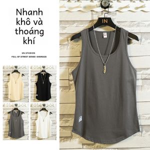 Áo Thun Nam Mùa Hè Dáng Rộng Màu Trơn Bóng Rổ Thể Thao Nhanh Khô Mỏng Thời Trang Áo Ba Lỗ Cổ Tròn Chất Liệu Polyester