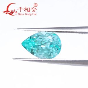 Synthetic Blue Paraiba YAG AGL Certificate Pear Shape Loose Stone Yttrium Aluminium Garnet With Inclusions DIY Accessories for Jewelry Making