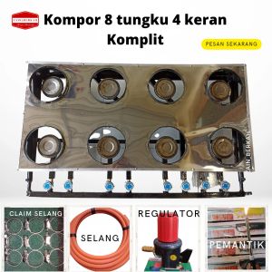 kompor serabi 8 tungku 8 keran komplit