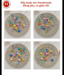 Set Hộp10 Cột Tóc Co Giãn Nhiều Màu Sắc Xinh Xắn Cho Bé Gái dây buộc hình ngôi sao con thỏ mickey trái tim tròn cute