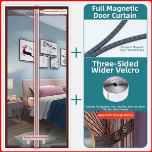 COLOR BLOCK PARTY | Anti-mosquito Door Curtain with Magnetic Closure Ventilation Privacy Side Open No-drill Mesh