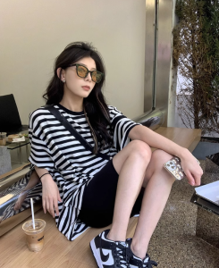 Áo Thun Cotton Mỏng Mùa Hè Cho Bà Bầu Tay Ngắn Dáng Rộng Dài Vừa Phải Thời Trang Hai Mảnh Quần Đệm Bụng