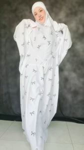 Mukena Rukuh Lajuran Santri Motip Pita Terbaru By Namisa