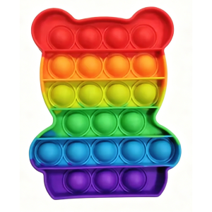ZXZ | Hot Selling Rainbow Square Push Bubble Fidget Toys Color Learning Educational Tools Stress Relief Sensory Toys for Kids