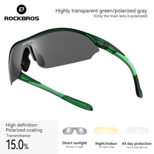 【Giao hàng địa phương】ROCKBROS Kính râm thể thao 3 ống kính phân cực trong suốt ngày và đêm chống UV Kính râm chạy xe đạp gọng nhẹ Kính mát cho chạy đi xe đạp câu cá