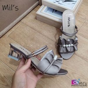 Sandal Anak Perempuan Sandal New Chunky Heels WB03 Mutiara Deret Kaca Hak Tahu