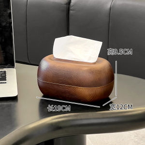 กล่องใส่กระดาษเชือกลายไม้สไตล์ย้อนยุคขนาดใหญ่สำหรับห้องนั่งเล่นในบ้านพร้อมสปริงซ่อนภายใน กล่องใส่กระดาษเชือกแบบลำลอง