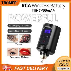 TROMEE Wireless Tattoo Power Supply 4.2V-12V with Adjustable Digital Display 1400mAh RCA Interface for Mini Rocket Tattoo Pen Battery