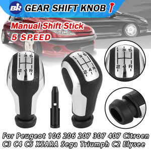 New Car Accessories 5 Speed Gear Shift Knob Lever For PEUGEOT 207 208 307 407 508 308 3008 408 for CITROEN C3 C5 Car styling