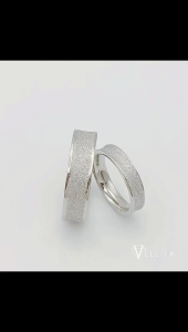 [VJ]316L Couple Ring “Sand” Steel Valentines Anniversary Couples Ring STR1648<Cincin Kekasih> 情侣装不锈钢戒指