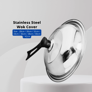 YU Ready Stock Stainless Steel Wok Cover / Wok Lid / Pan Cover / Penutup Kuali / Glass Wok Cover