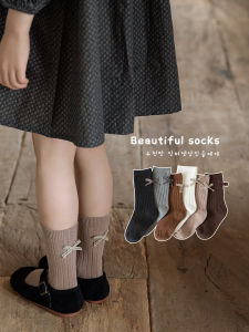 ถุงเท้าเด็กผู้หญิง ถุงเท้าเด็กผู้หญิงขาสั้นผ้าฝ้ายผสมสไตล์เกาหลีฤดูใบไม้ผลิและฤดูใบไม้ร่วง ถุงเท้าเด็กผู้หญิงทรงกลมแบบบาง