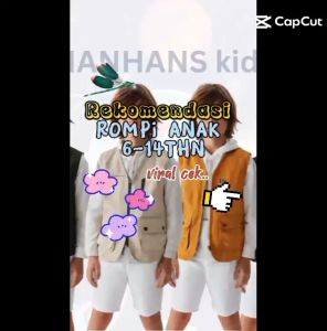 ROMPI VEST/LAPANGAN/ACARA/MULTIPUNSI ANAK 6-14TAHUN