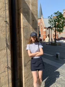 Váy Ngắn Chữ a Thời Trang Kernel Cosmos Summer City Holiday High Waist Polyester Blend A-Line Skirt Casual Style