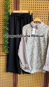SET KEMEJA BLOUSE OVERSIZE MOTIF | SETELAN OOTD KEKINIAN BY ITSMEY