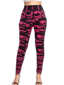 High-Waist Color-Block Printed Cuffed Leggings Street Style Tie-Dye Material Regular Thickness for Women aged 25-29